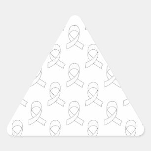 White Ribbon Pattern Triangle Sticker