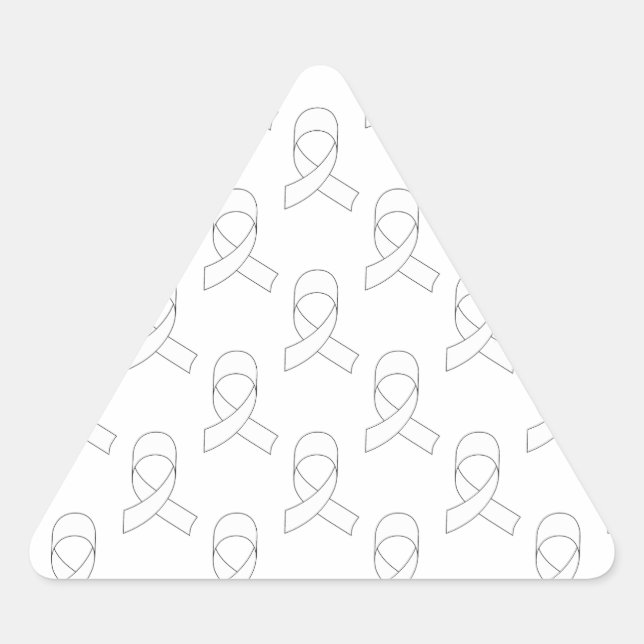 White Ribbon Pattern Triangle Sticker (Front)