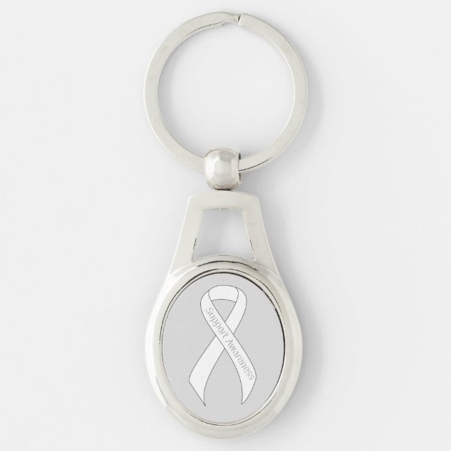 White Ribbon Support Awareness Key Ring (Front)