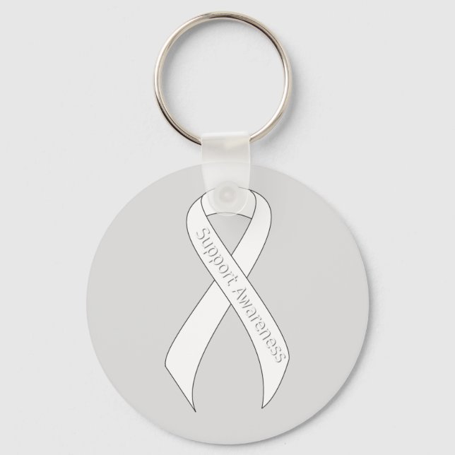 White Ribbon Support Awareness Key Ring (Front)