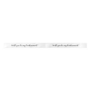 White ribbon - Will you be my bridesmaid? Satin Ribbon