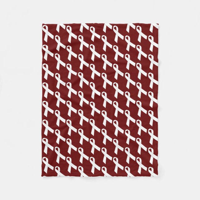 White Ribbons Tiled Pattern Fleece Blanket (Front)