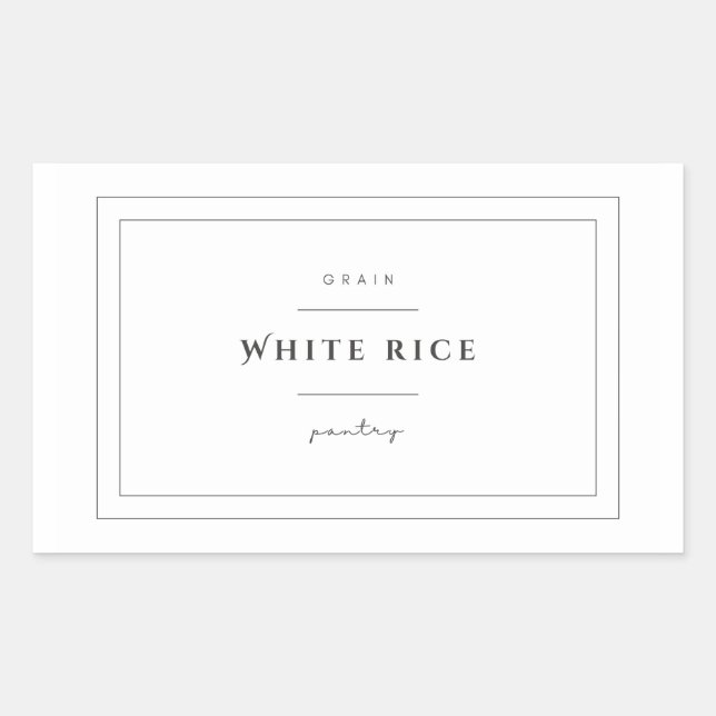 White Rice Food Label Stickers (Front)