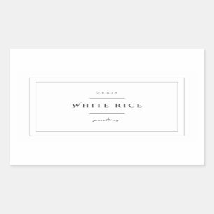 White Rice Food Label Stickers