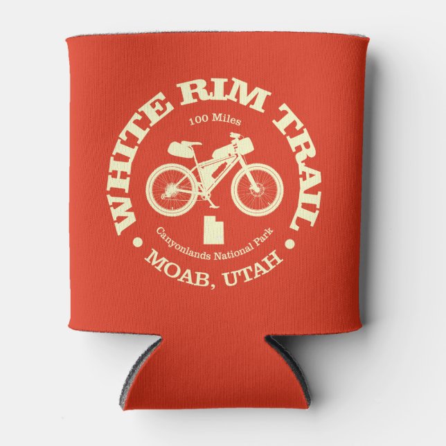 White Rim Trail (cycling) Can Cooler (Front)