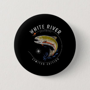White River Arkansas Trout Fly Fishing Souvenir Wh 6 Cm Round Badge