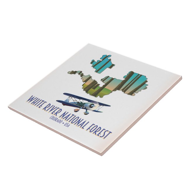 White River National Forest Colorado usa map Tile (Side)