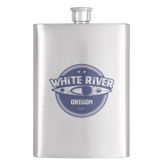 White River Oregon Kayak Hip Flask (Front)