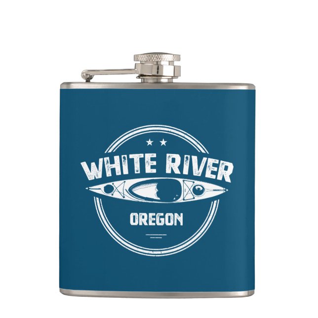 White River Oregon Kayak Hip Flask (Front)