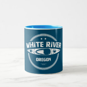 White River Oregon Kayak Two-Tone Coffee Mug
