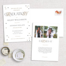 White RN Nurse Degree Graduation Party Invitation