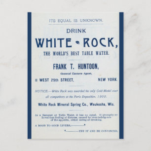 White Rock Mineral Water Advertising Postcard