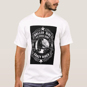 White Roller Girl Crazy Rider Graphic Tee