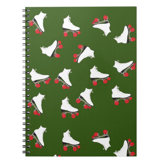 White  Roller Skates Spiral  Notebook (Front)
