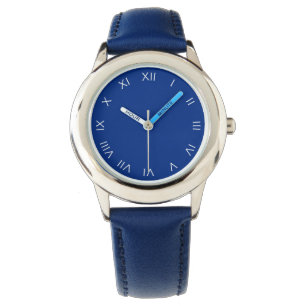 White Roman Numbers On Blue wat Watch