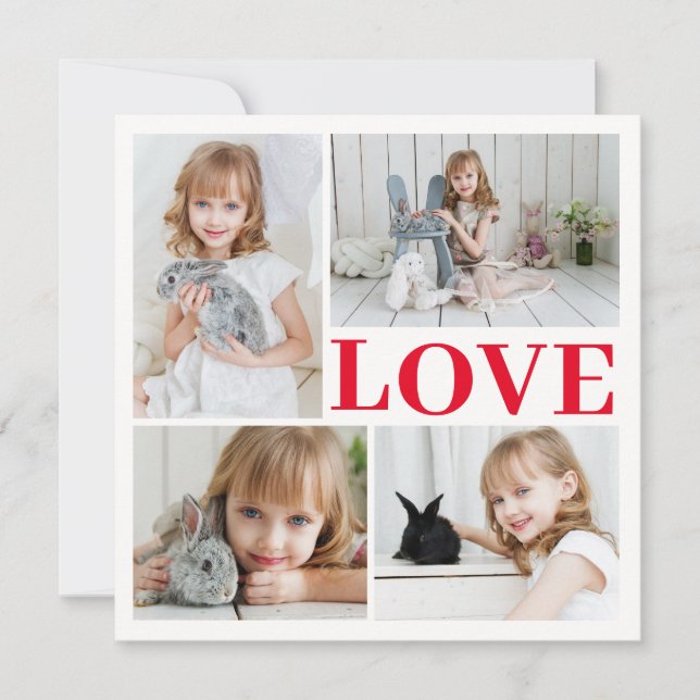 White Romantic Love Valentine's Day Photo Card (Front)