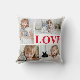 White Romantic Love Valentine's Day Photo Cushion