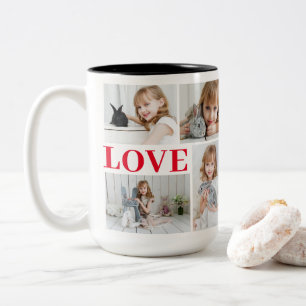 White Romantic Love Valentine's Day Photo Two-Tone Coffee Mug