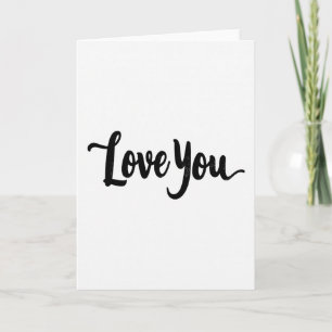 White Romantic Love You Script Card