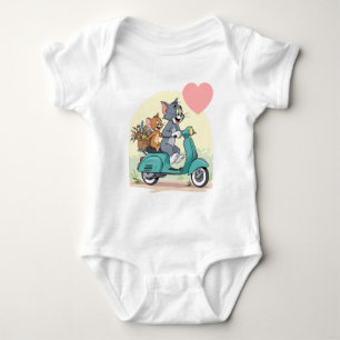 White romper with beautiful Tom Jerry design Baby Bodysuit