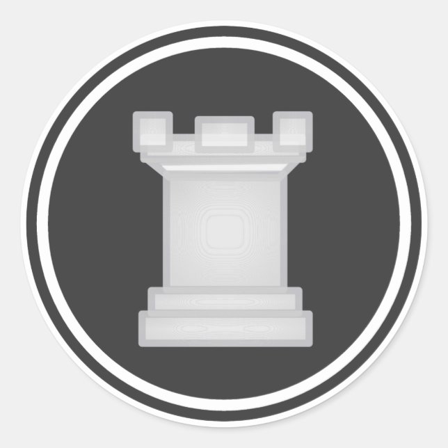 White Rook Chess Piece Classic Round Sticker (Front)