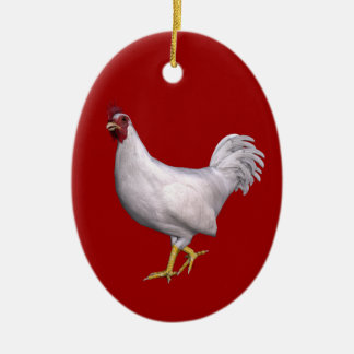 White Rooster Ceramic Tree Decoration