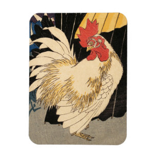 White Rooster Fine Art Magnet