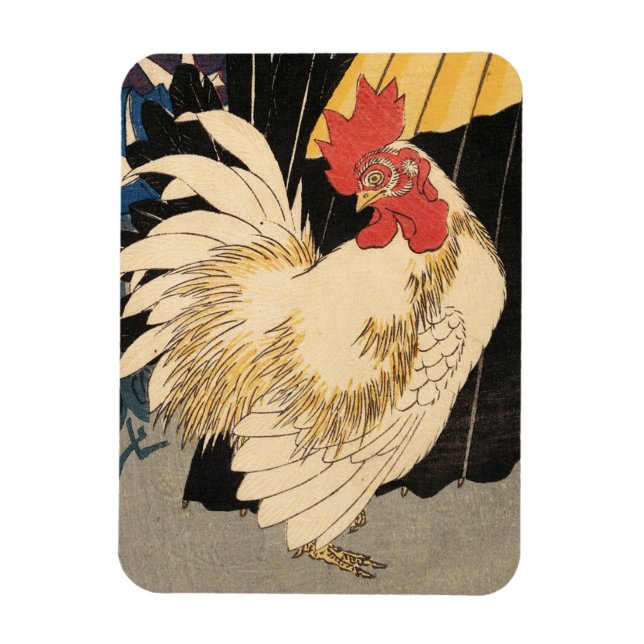 White Rooster Fine Art Magnet (Vertical)