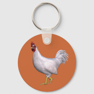 White Rooster Key Ring
