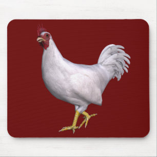 White Rooster Mouse Mat