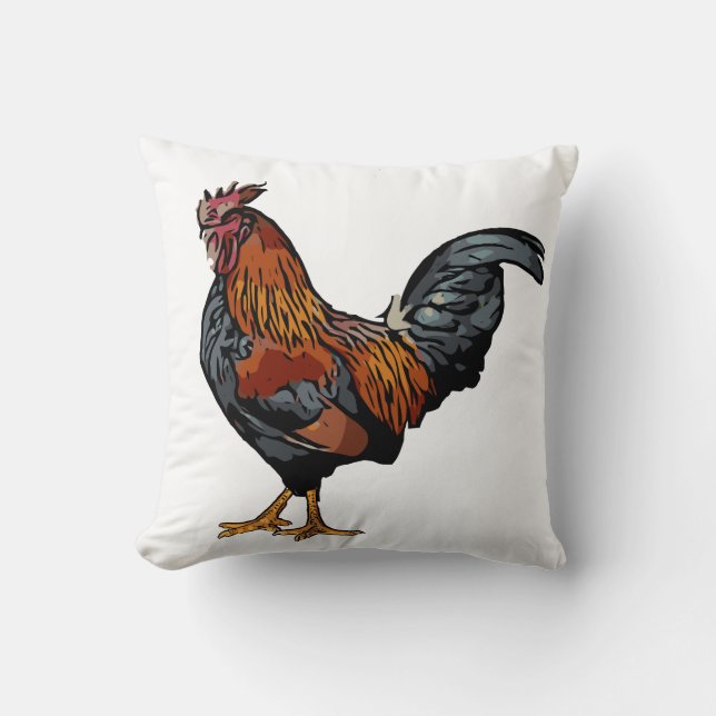 White Rooster Pillow (Front)