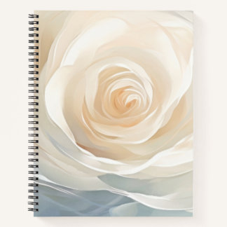 White rose abstract flower painting notebook