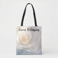 White rose abstract flower painting