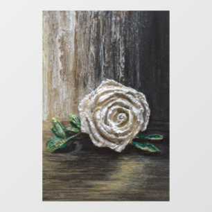 White Rose Acrylic Painting Window Cling