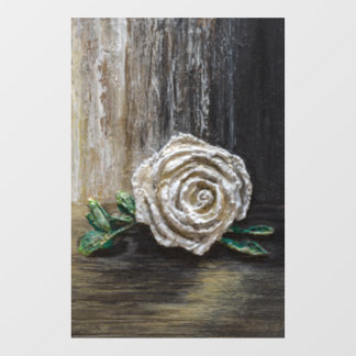 White Rose Acrylic Painting Window Cling