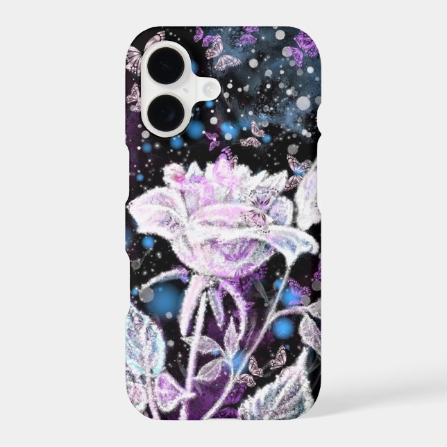 White Rose and Butterflies iPhone Case (Back)