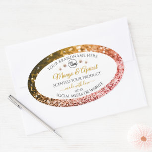 White Rose and Gold Glitter Product Labels Logo