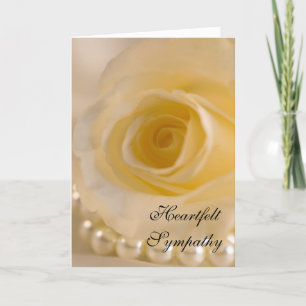 White Rose and Pearls Sympathy Card