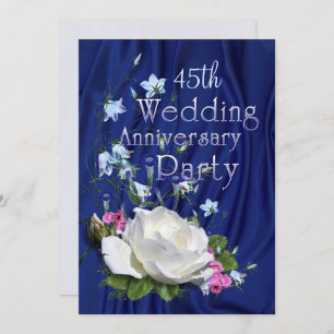 White Rose Anniversary Party Custom Year Invitation