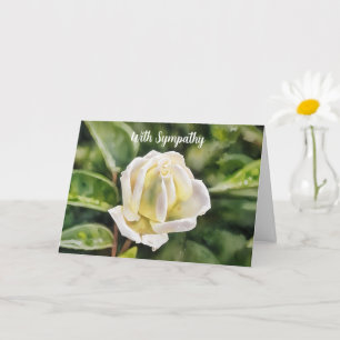 White Rose Art Sympathy Card