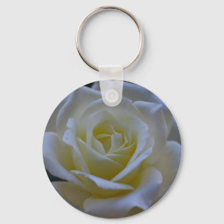 White rose at dusk key ring