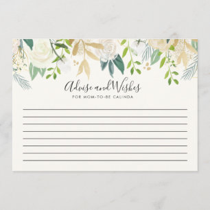 White Rose   Baby Shower   advice and wishes Invitation