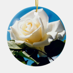 White Rose Beauty Ceramic Tree Decoration