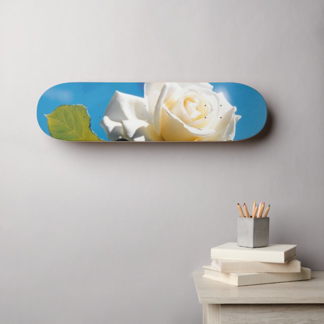 White Rose Beauty Skateboard (Wall Art (Horz))