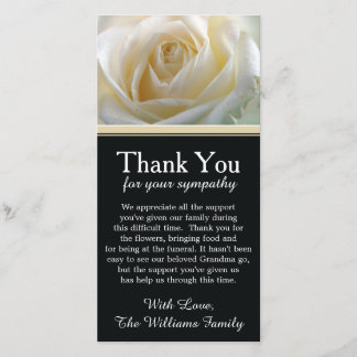 White Rose Bereavement Sympathy Thank You
