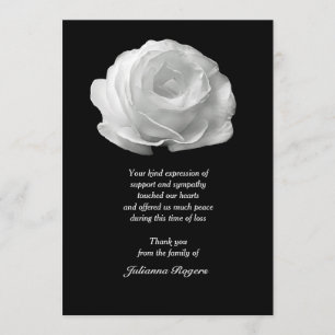 White Rose Bereavement Thank You Notecards