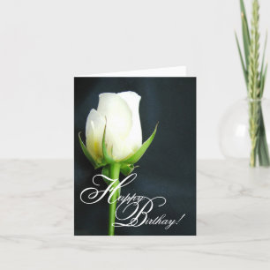White Rose Birthday Greeting Card