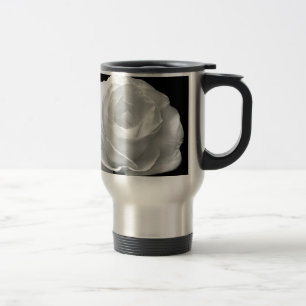 White Rose Blossoms Flowers Garden Peace Love Art Travel Mug
