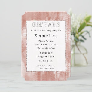 White Rose Blush Pink Snake Invitation