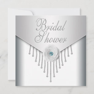 White Rose Bridal Shower Invitation